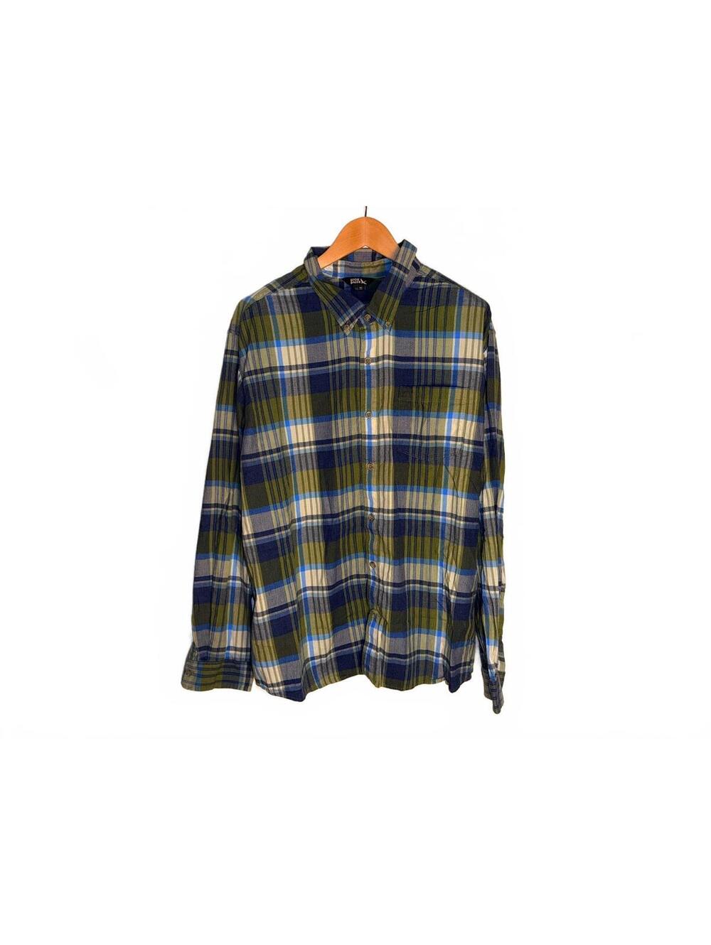 Eddie Bauer Men's 3XL Green Blue Plaid Button-Up Shirt Style - Picture 4 of 5